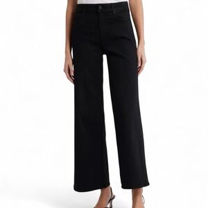 PAIGE Anessa 31” High Rise Wide Leg Jeans Black Shadow Size 34 NWT